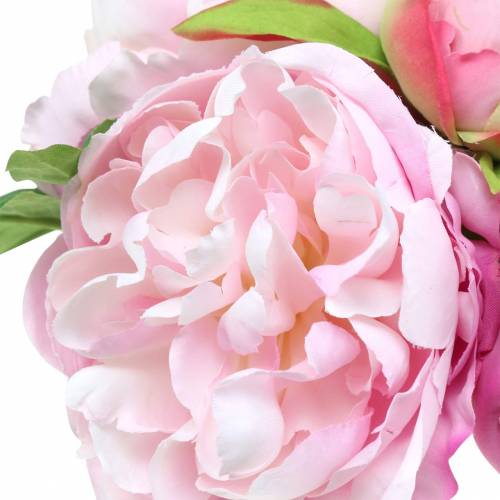 Floristik24 Kunstig blomsterbuket med pæoner pink Ø27cm 1 stk