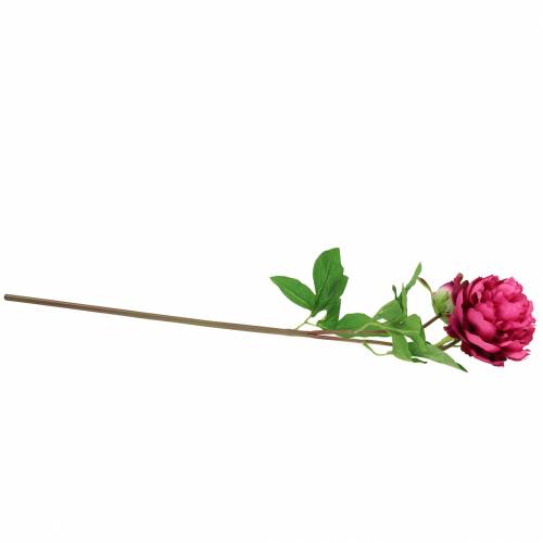 Floristik24 Pæon kunstig blomst med blomst og knopp lilla magenta 68cm