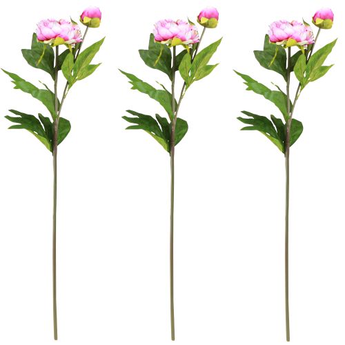 Artikel Pæoner Langstilkede Kunstige Blomster Lyserød 70cm 3stk