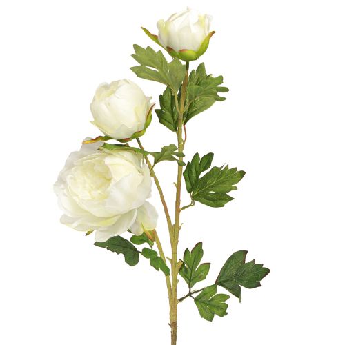 Artikel Kunstige pæoner med 3 blomster hvid creme 81cm 2 stk