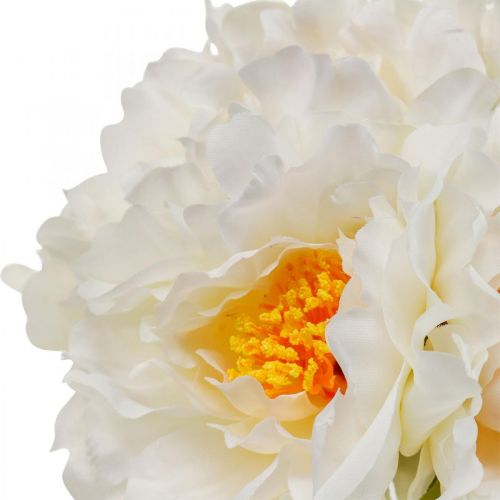 Pæoner Kunstpæoner Hvid Gule Kunstige Blomster 7 stk