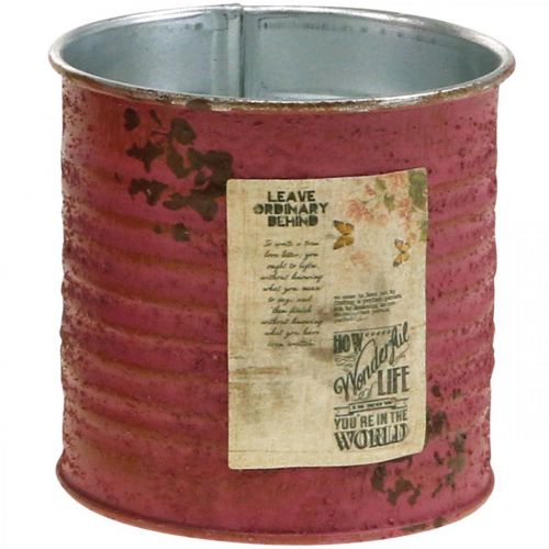 Floristik24 Plantekasse dekorativ æske rund lilla metal vintage dekoration Ø8cm H7,5cm