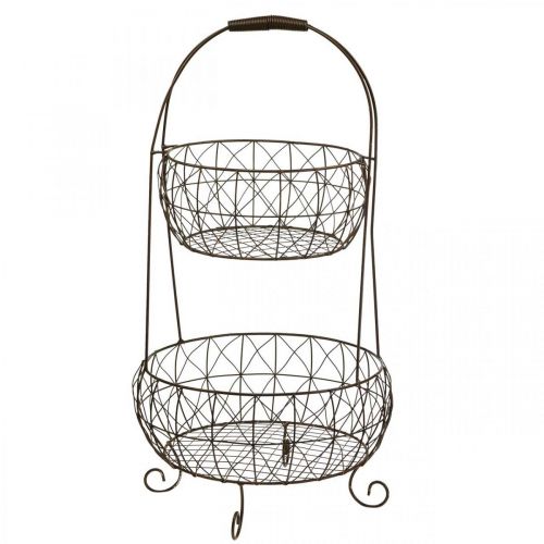 Plantestativ vintage metal kurvestativ 2 niveauer 62cm