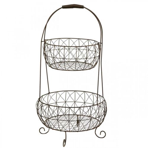 Plant etagere vintage metal kurvestativ 2-lags 62cm