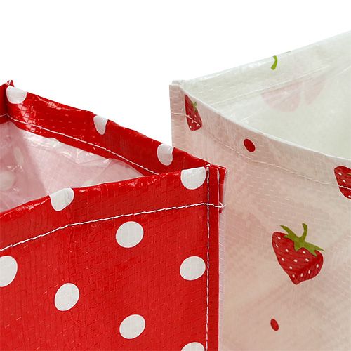 Floristik24 Plantekasse 12x12cm 6stk. Rød / hvid