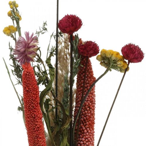 Artikel Tørrede blomsterbuket med engblomster lyserødt gør-det-selv sæt H30-35cm