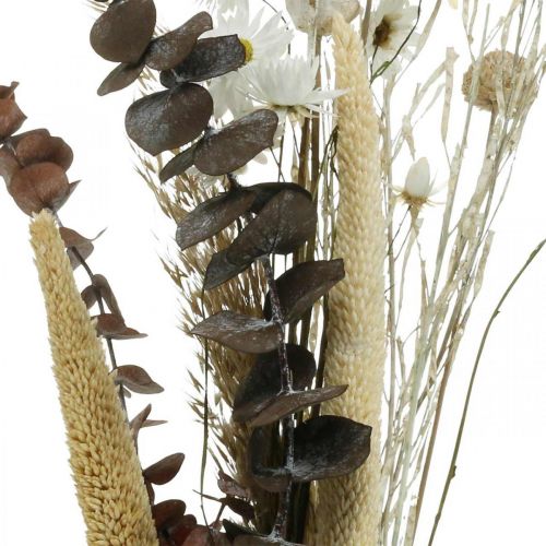 Artikel Buket tørrede blomster med eukalyptus hvid gør-det-selv boks H30-35cm