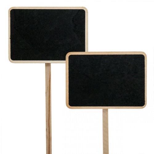 Floristik24 Plantestik træ indstiksskilte mini kridttavle 8,5×6cm 6stk