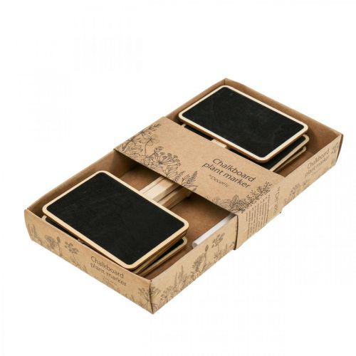 Floristik24 Plantestik træ indstiksskilte mini kridttavle 8,5×6cm 6stk