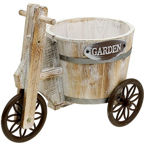 Floristik24 Planter trehjulet hvid H25cm