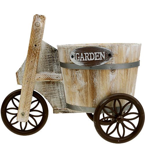 Floristik24 Planter trehjulet hvid H25cm