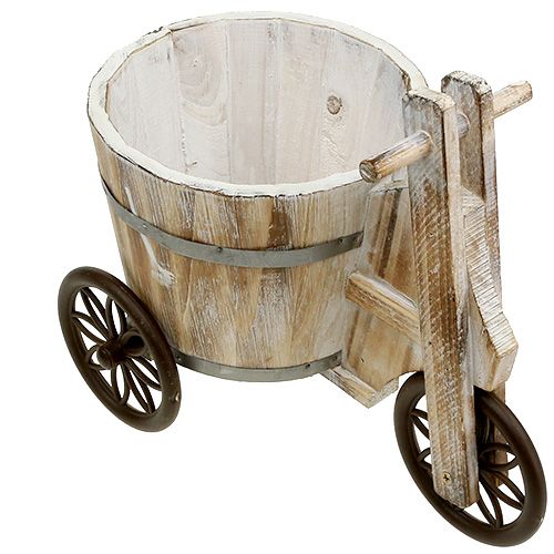 Floristik24 Planter trehjulet hvid H25cm