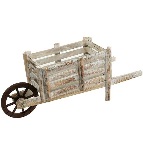 Floristik24 Planter trillebør hvid 58cm x 22cm x 20cm