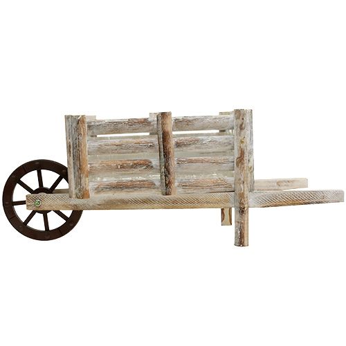 Floristik24 Planter trillebør hvid 58cm x 22cm x 20cm
