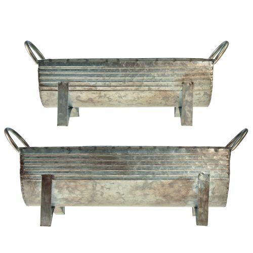 Floristik24 Plantekasse tagrende metal L44cm/37,5cm sæt med 2