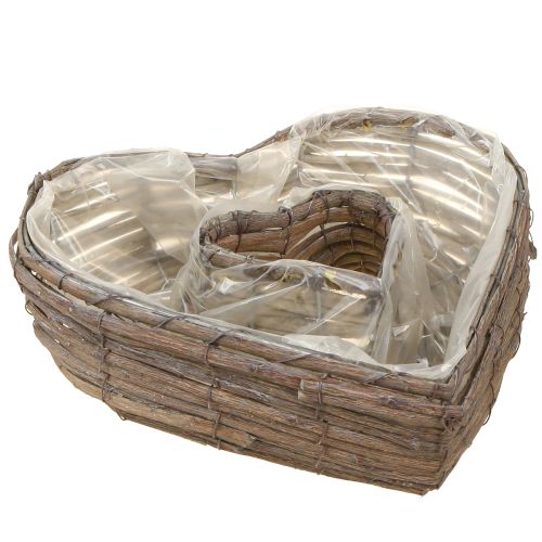 Artikel Plantehjerte Planteskål Hjerte Naturgrå 30/40 cm Sæt med 2 stk