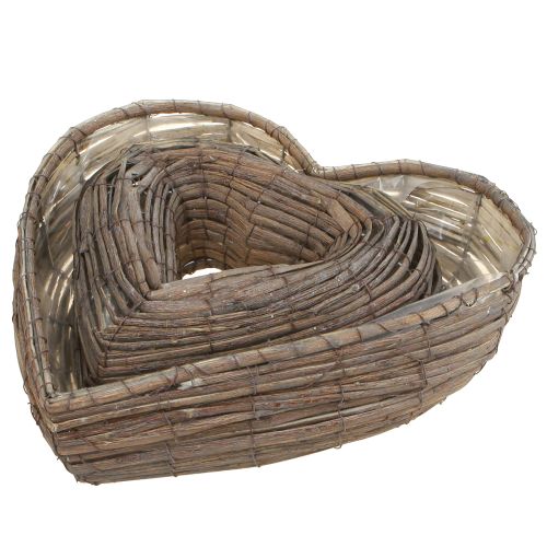 Artikel Plantehjerte Planteskål Hjerte Naturgrå 30/40 cm Sæt med 2 stk