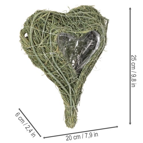 Naturligt plantehjerte til blomsterdekorationer med folie, 25 cm | Floristik24.dk