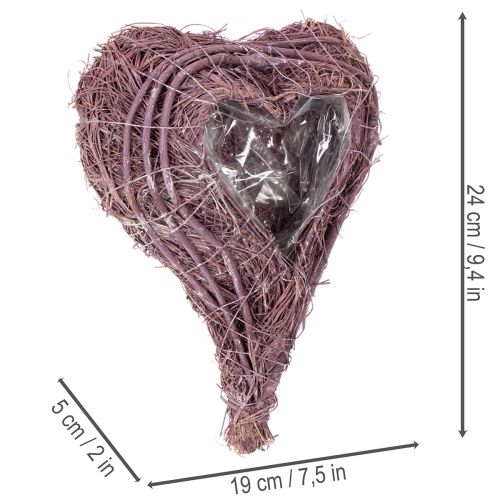 Plantehjerte med foliedekoration til plantning 24 cm | Floristik24.dk