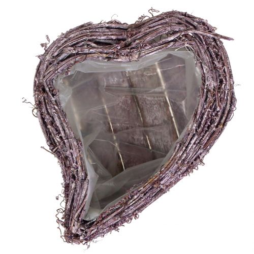 Floristik24 Plantehjerte lavet af vinbjørnebær vasket 27 cm x 24 cm