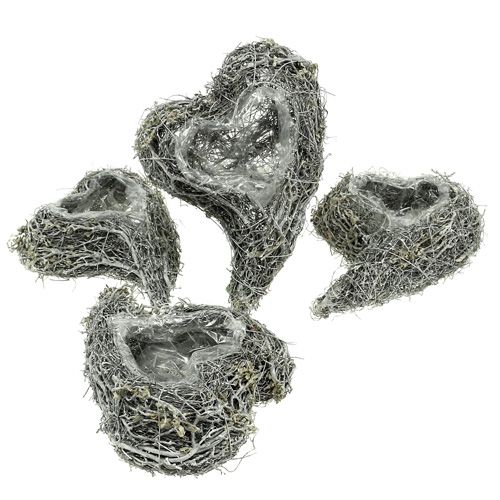 Artikel Plantehjerteranke 15cm x 23cm x5cm hvid 4 stk