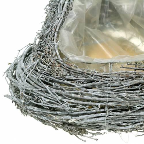 Floristik24 Plantehjertegrene vasket hvide 40cm x 30cm