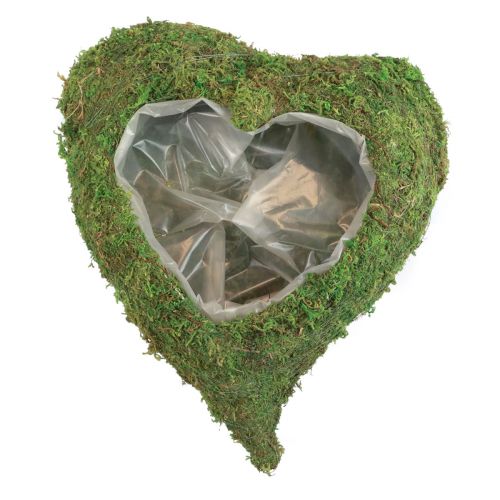 Plantehjerte Mosgrøn Planteskål hjerte 20x20x5,5cm