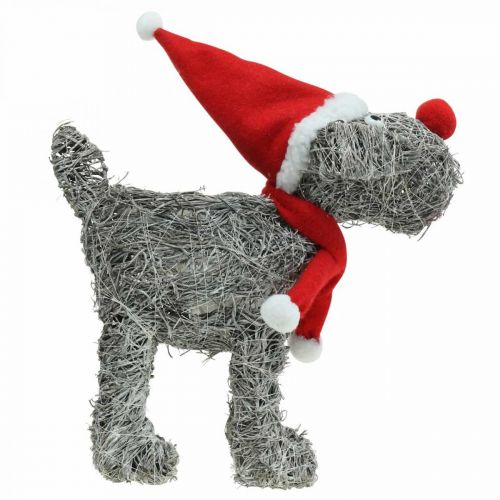 Artikel Hund til udplantning, juledekoration, plantekurv, advent H30cm L29,5cm