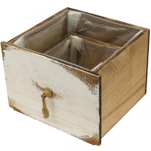 Floristik24 Plantekasse træskuffe Shabby Chic 14/19 cm sæt med 2 stk