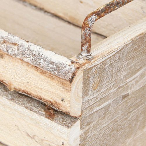 Artikel Plantekasse Træbark Naturhåndtag L29cm/23cm Sæt 2stk