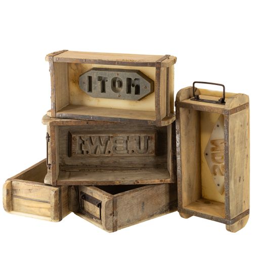 Artikel Plantekasse i træ, murstensform, træ, upcycling, 32×15×10 cm