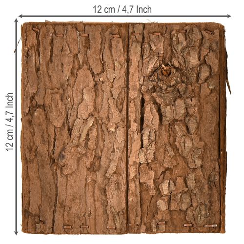 Artikel Firkantet træpotte med fyrrebark og potte 12×12 cm
