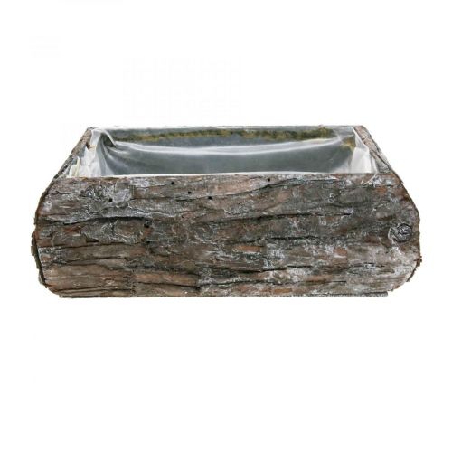 Floristik24 Plantekasse lavet af træ dekorativ planteskål med bark 18×13×6cm
