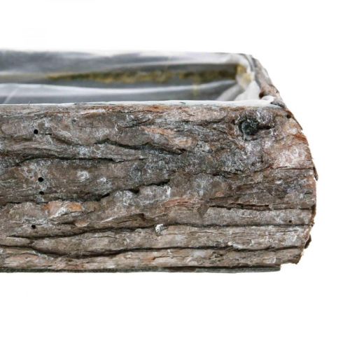 Floristik24 Plantekasse lavet af træ dekorativ planteskål med bark 18×13×6cm