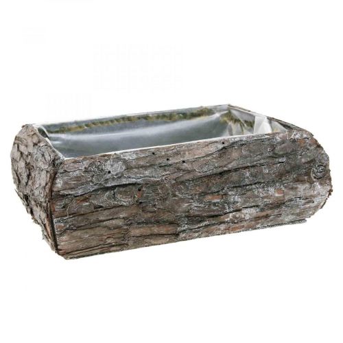 Floristik24 Plantekasse lavet af træ dekorativ planteskål med bark 18×13×6cm