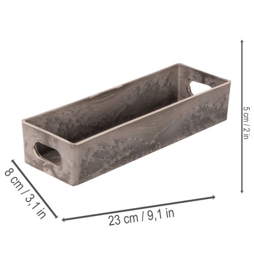 Kompakt rektangulær bakke, alsidig brug til dekoration og plantning, 23 cm | Floristik24.dk