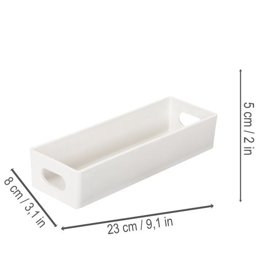 Rektangulær bakke med håndtag til opbevaring og borddekoration, 32 cm | Floristik24.dk