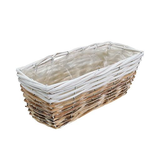 Floristik24 Plantekasse 31x13cm hvid-natur