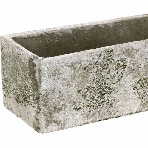 Artikel Plantekasse rektangulær i antik look i beton 30×8×7cm