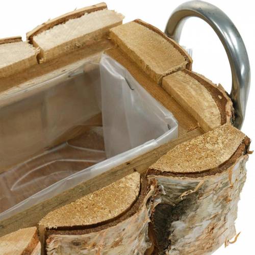 Floristik24 Plantekasse birk med greb 40×15×13cm deco birketræ