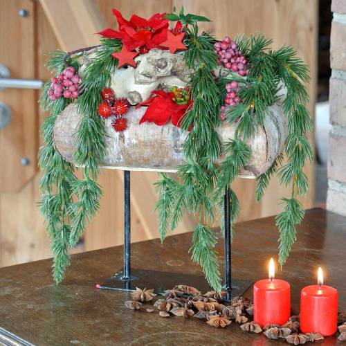 Floristik24 Birkeplanter med metalbase 35x12cm H27cm