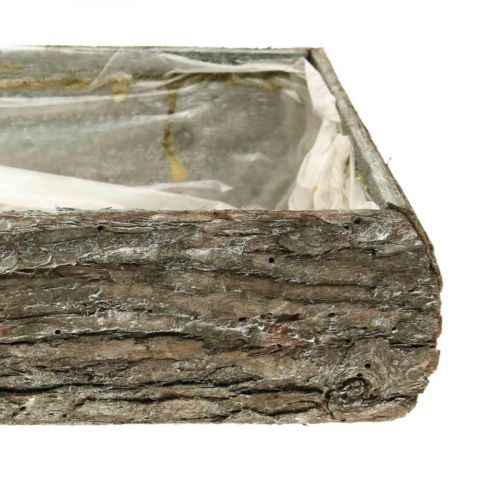 Floristik24 Plantekasse lavet af træ dekorativ planteskål med bark 33×15×7cm