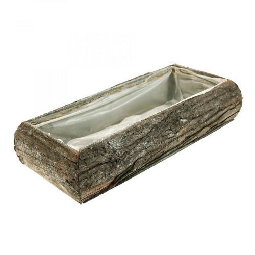 Plantekasse lavet af træ dekorativ planteskål med bark 33×15×7cm