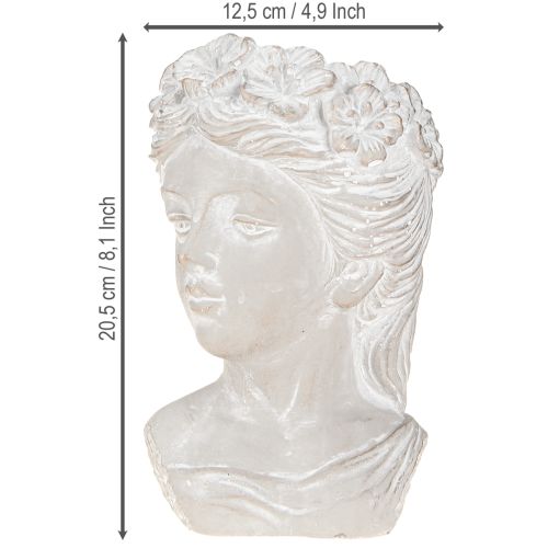 Artikel Plantehoved antik støbesten plantekasse kvinde 12,5×12×20,5cm