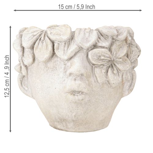 Artikel Plantehoved urtepotte beton look pigehoved H13,5cm
