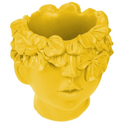Floristik24 Plantehoved buste polyresin plantekasse gul 13,5×13×14cm