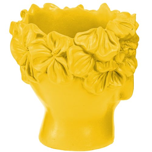 Artikel Plantehoved buste polyresin plantekasse gul 13,5×13×14cm