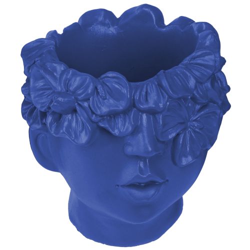 Artikel Plantehoved Polyresin Bust Plantekasse Blå 13,5×13×14cm
