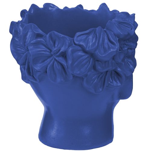 Artikel Plantehoved Polyresin Bust Plantekasse Blå 13,5×13×14cm