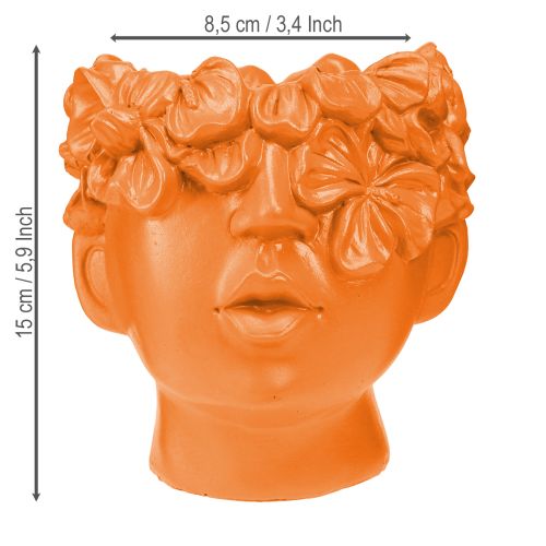 Artikel Plantehoved Plantekasse Buste Plantepotte Orange 13,5×13×14cm